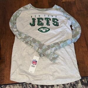 NFL Kids Long Sleeve Jets Shirt - Gray and Green